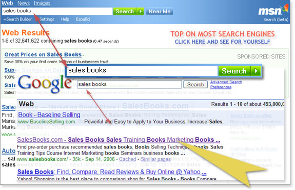 SalesBooks.com TOP RANKING ON MOST SEARCH